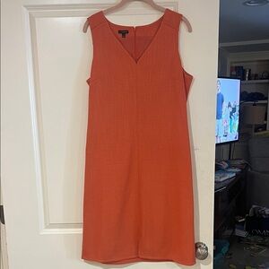 Talbots V-Neck Orange Midi Dress